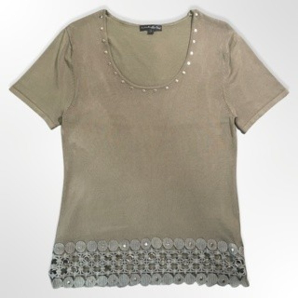 Pierre New York Blouse For Women-Green-Size Large